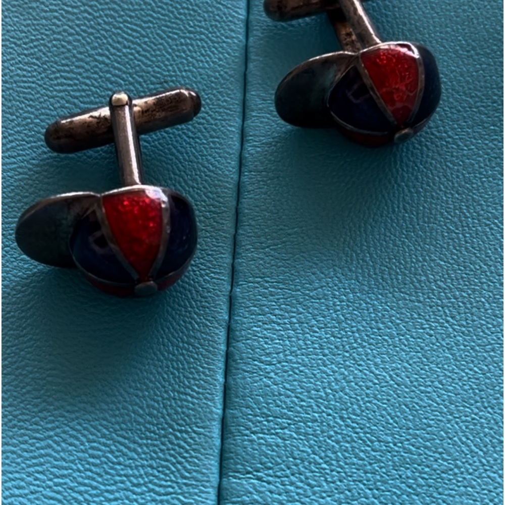 Authentic Tiffany & Co sterling silver 925 and enamel  cuff links